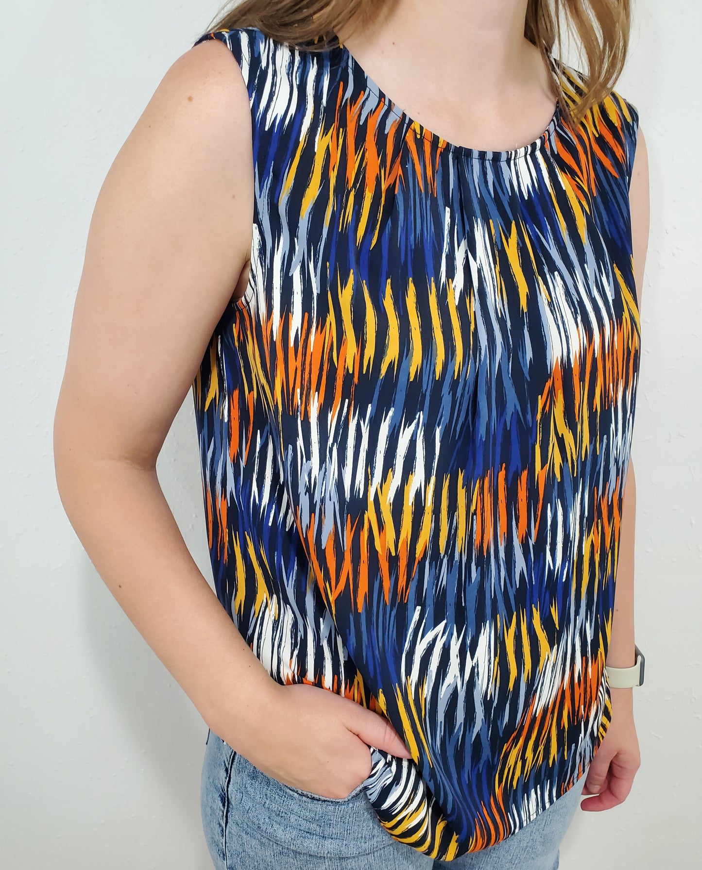 WILD ONE PRINTED TANK - BLUE/ORANGE MUTLI