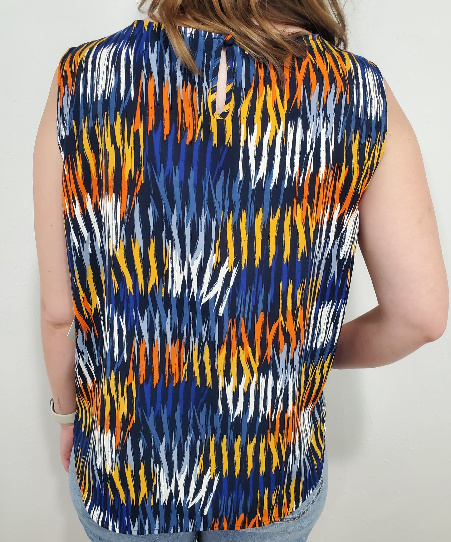 WILD ONE PRINTED TANK - BLUE/ORANGE MUTLI