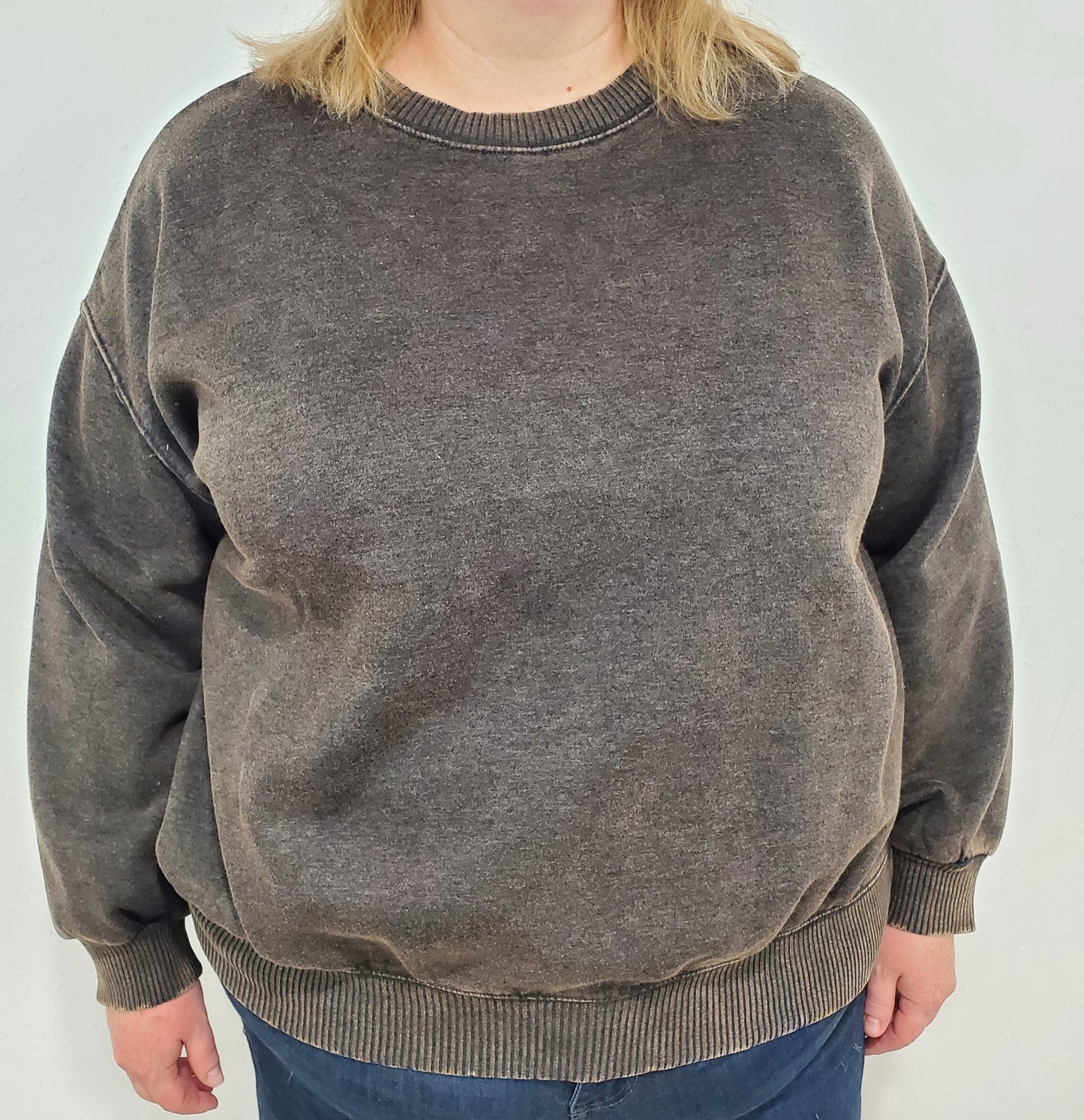 ACID WASHED FLEECE SWEATSHIRT