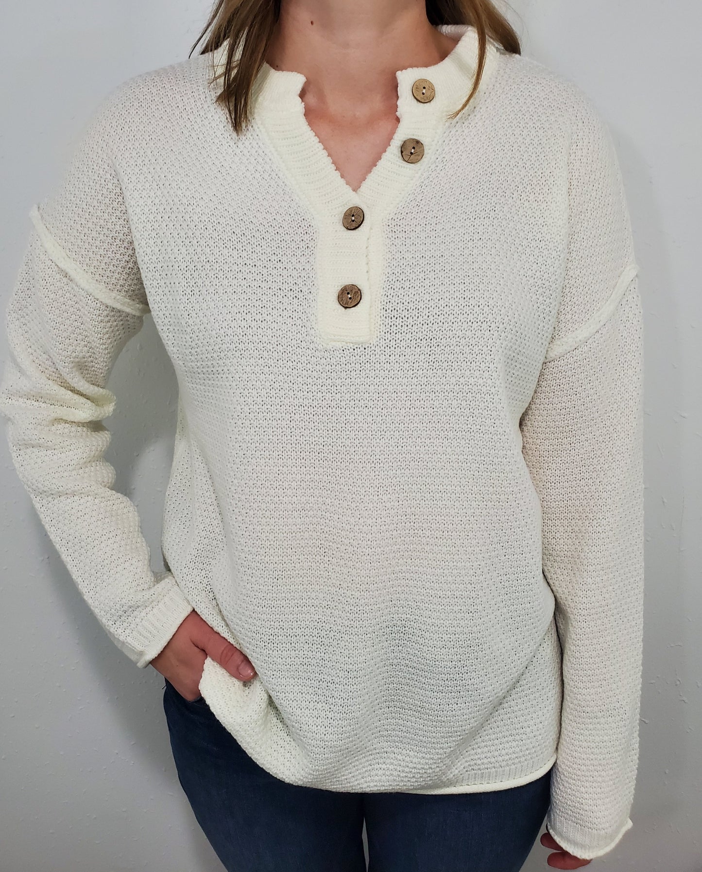 COZY TIMES HENLEY SWEATER