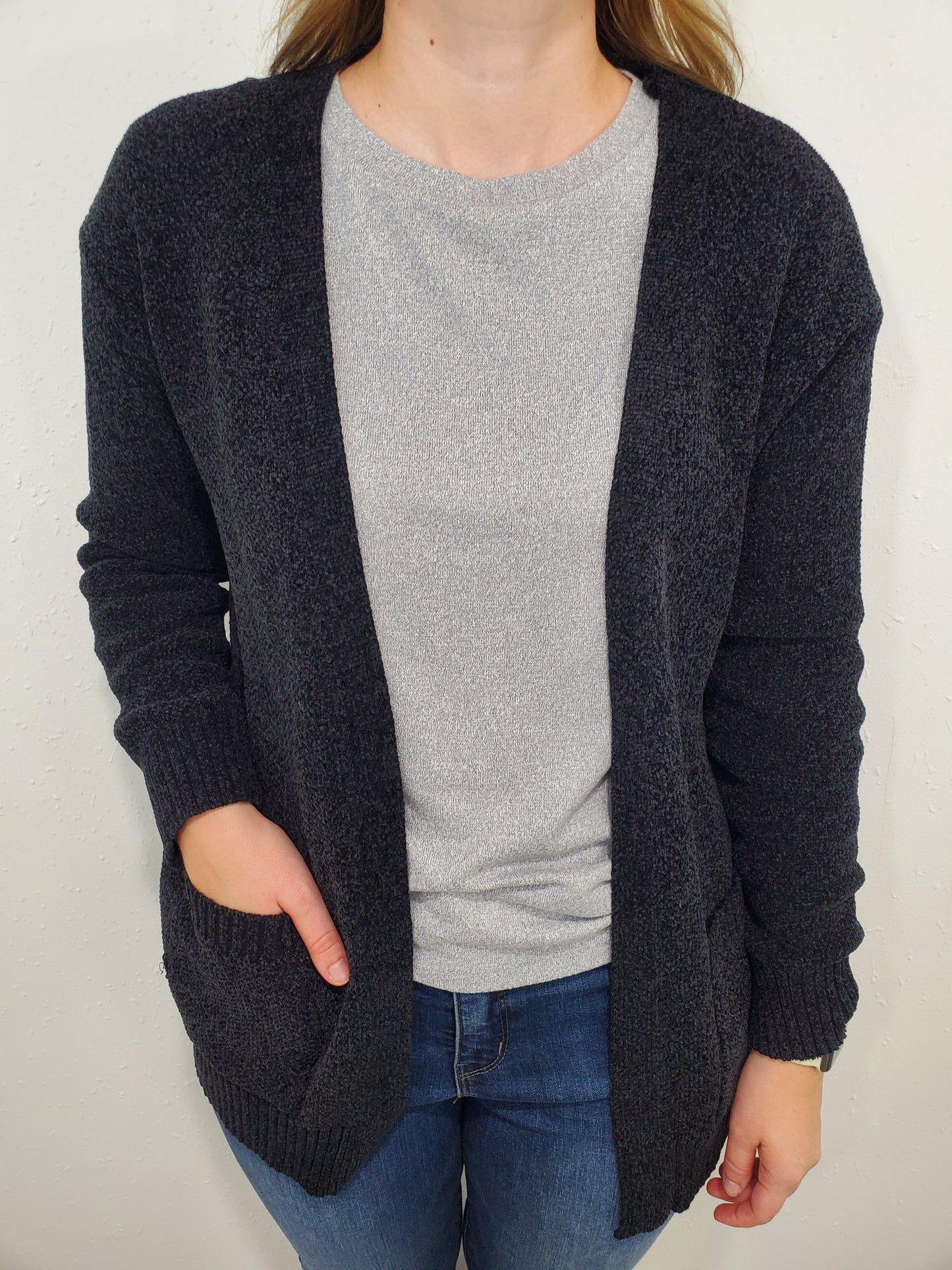 MELANGE OPEN FRONT CARDIGAN