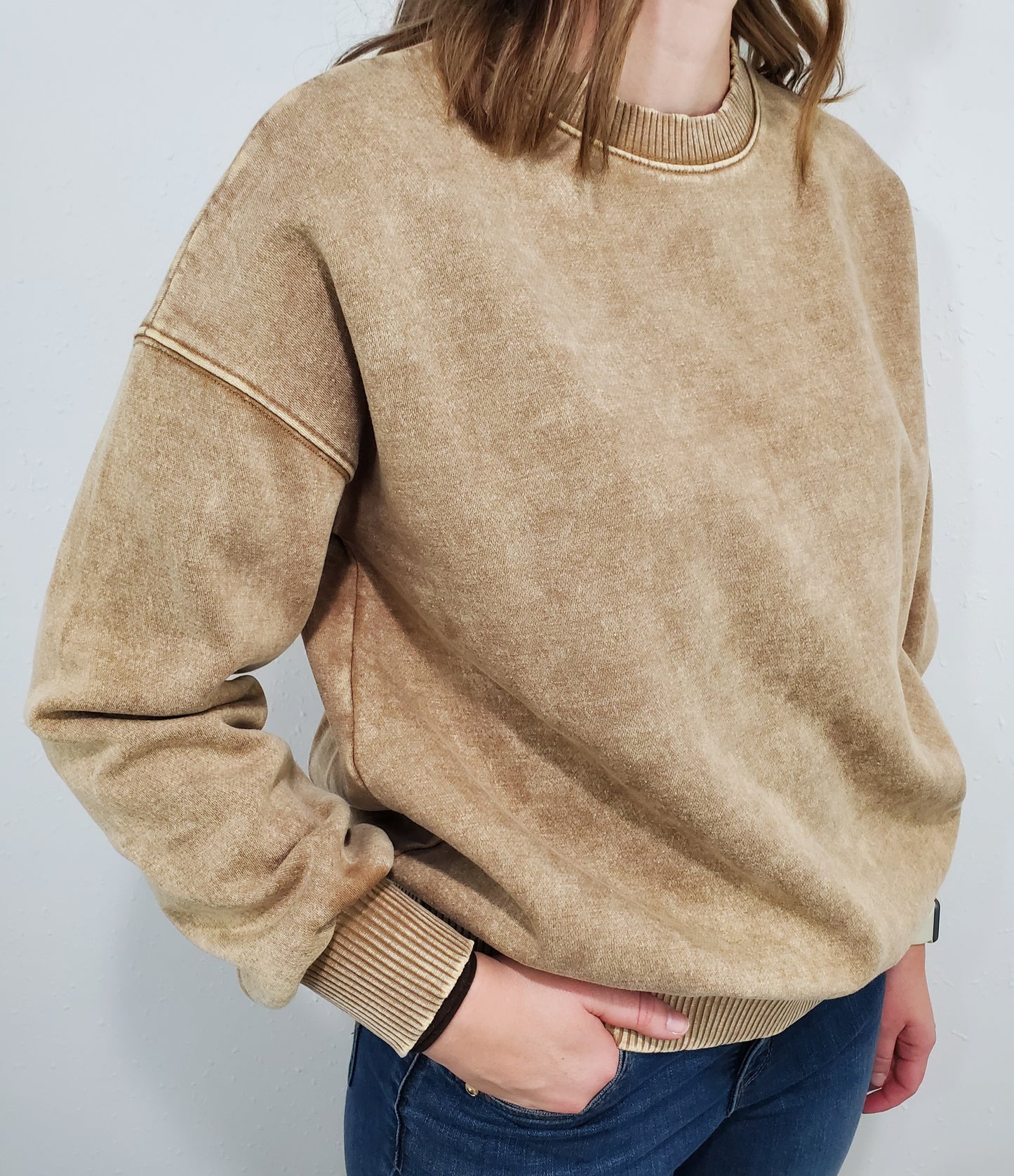 ACID WASHED FLEECE SWEATSHIRT