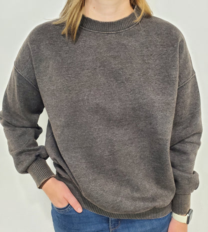 ACID WASHED FLEECE SWEATSHIRT