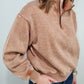 ACID WASH FLEECE 1/4 ZIP SWEATSHIRT - RUST