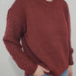 CHARLIE B PLUSHY YARN SWEATER - HEATHER CABERNET