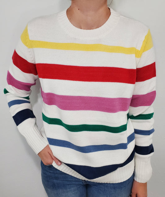 CHARLIE B RAINBOW STRIPED SWEATER - MULTI