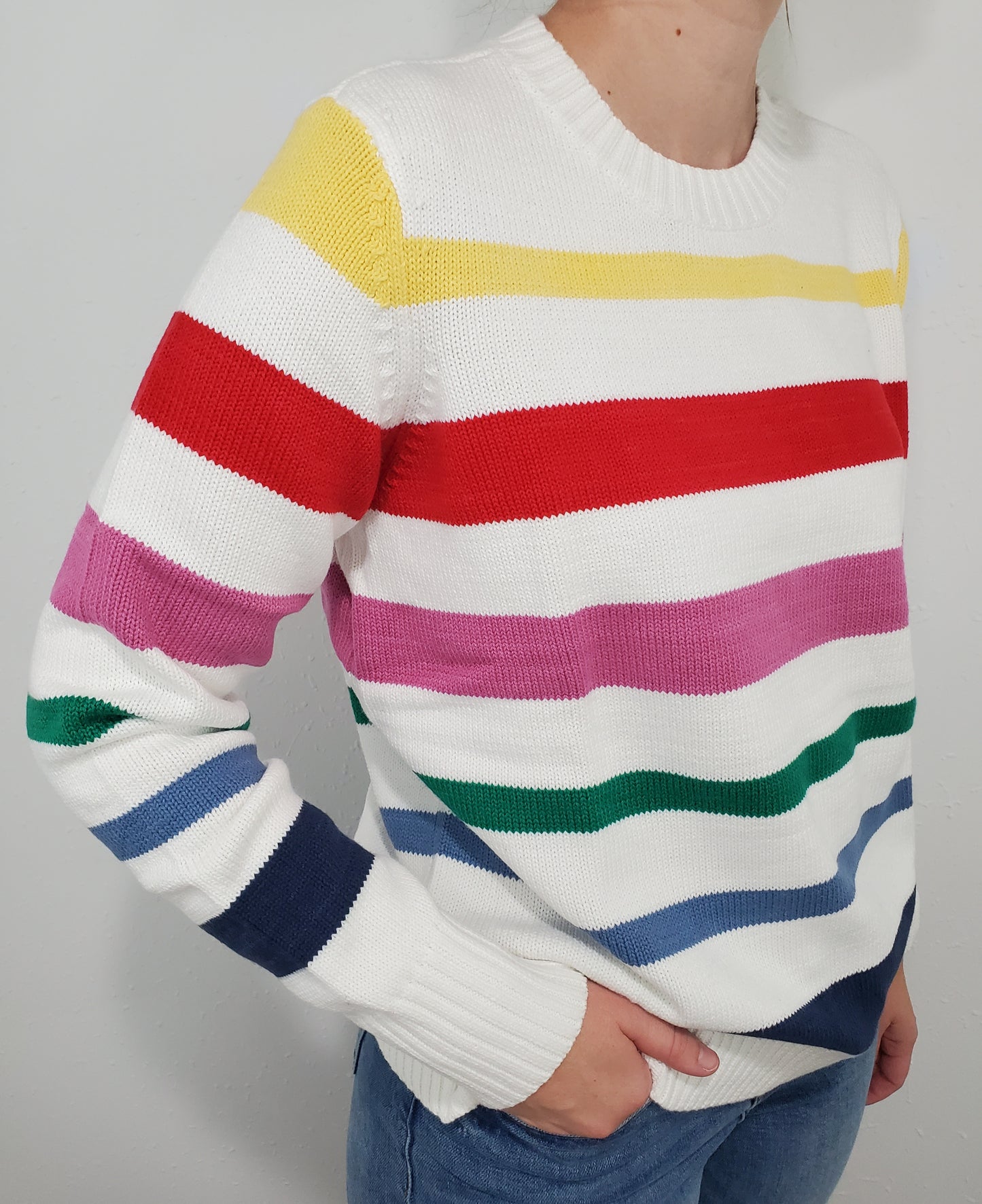 CHARLIE B RAINBOW STRIPED SWEATER - MULTI