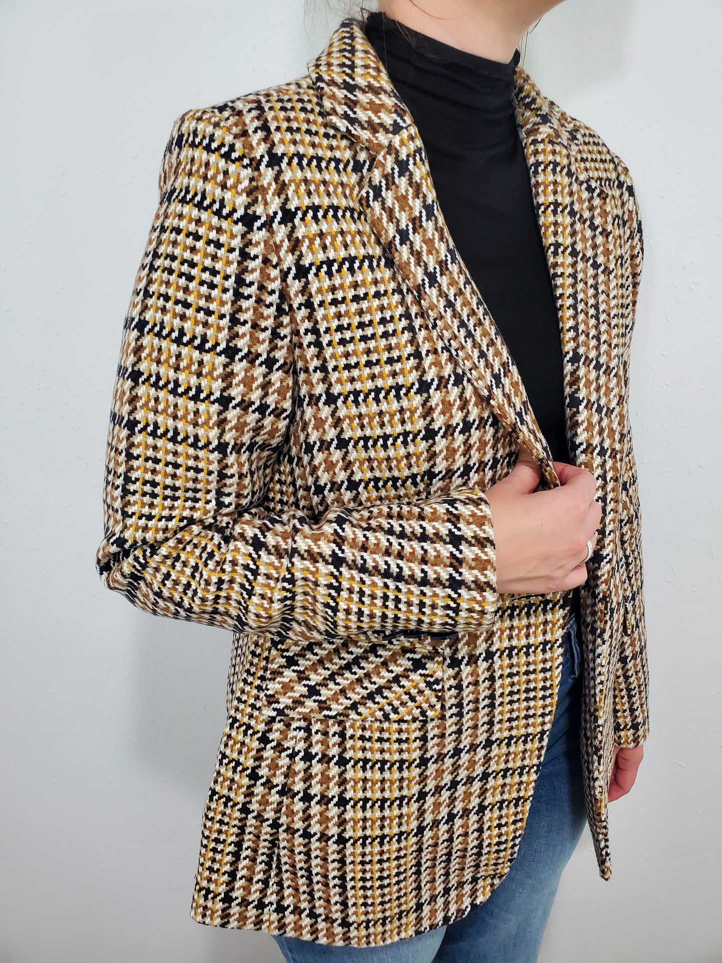 CHARLIE B PLAID BLAZER - TERRACOTTA MULTI