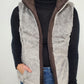 FAUX FUR REVERSIBLE VEST - BROWN