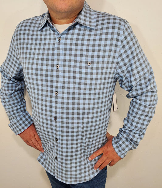 WESTERLY BUTTON DOWN - LIGHT BLUE/CHARCOAL