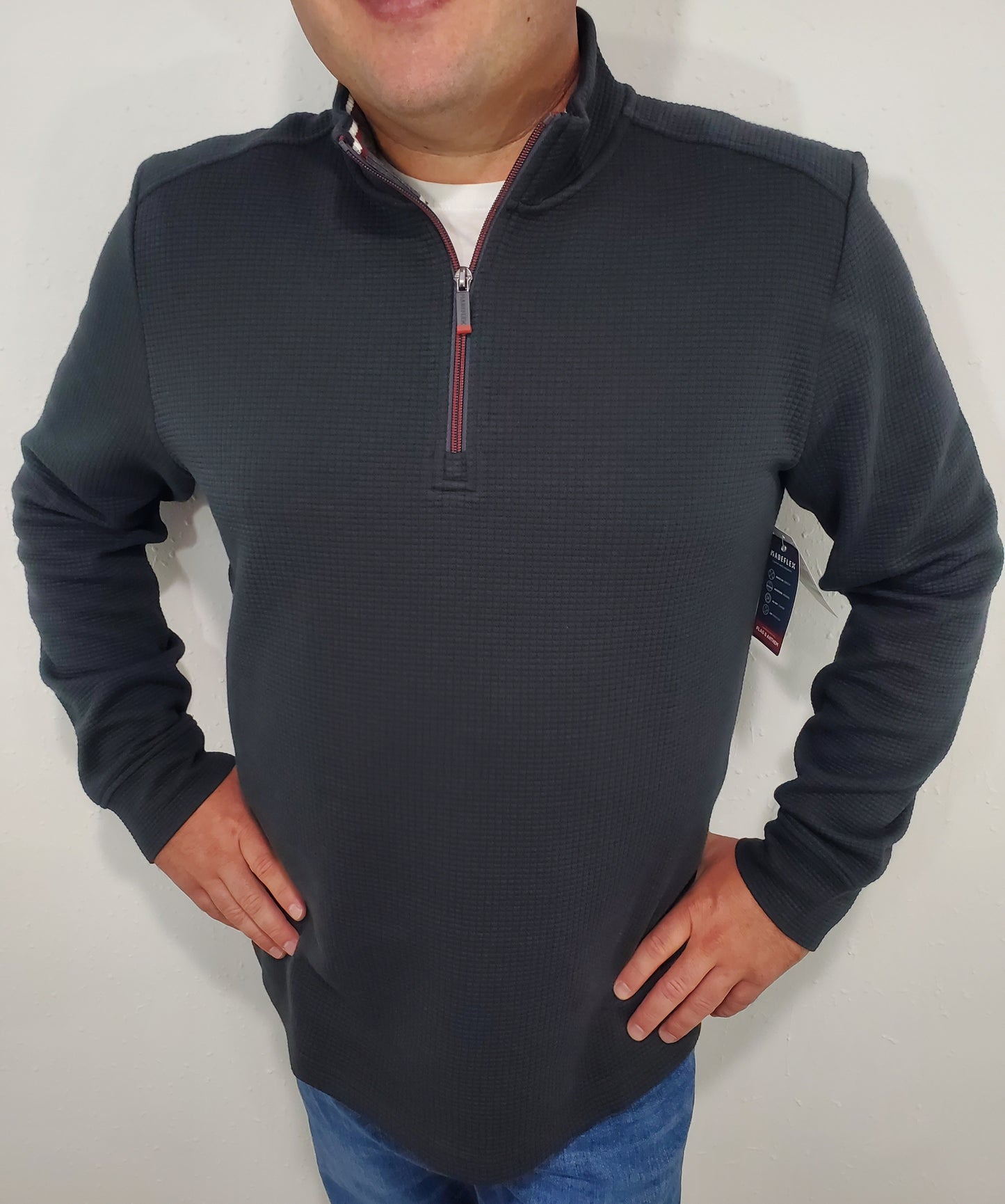 WARREN 1/4 ZIP PULLOVER - CHARCOAL