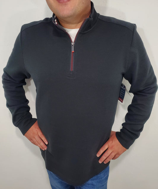 WARREN 1/4 ZIP PULLOVER - CHARCOAL