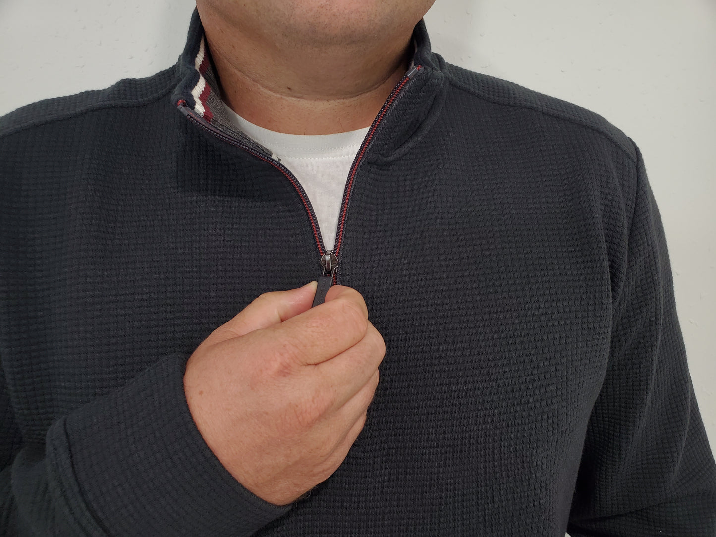 WARREN 1/4 ZIP PULLOVER - CHARCOAL