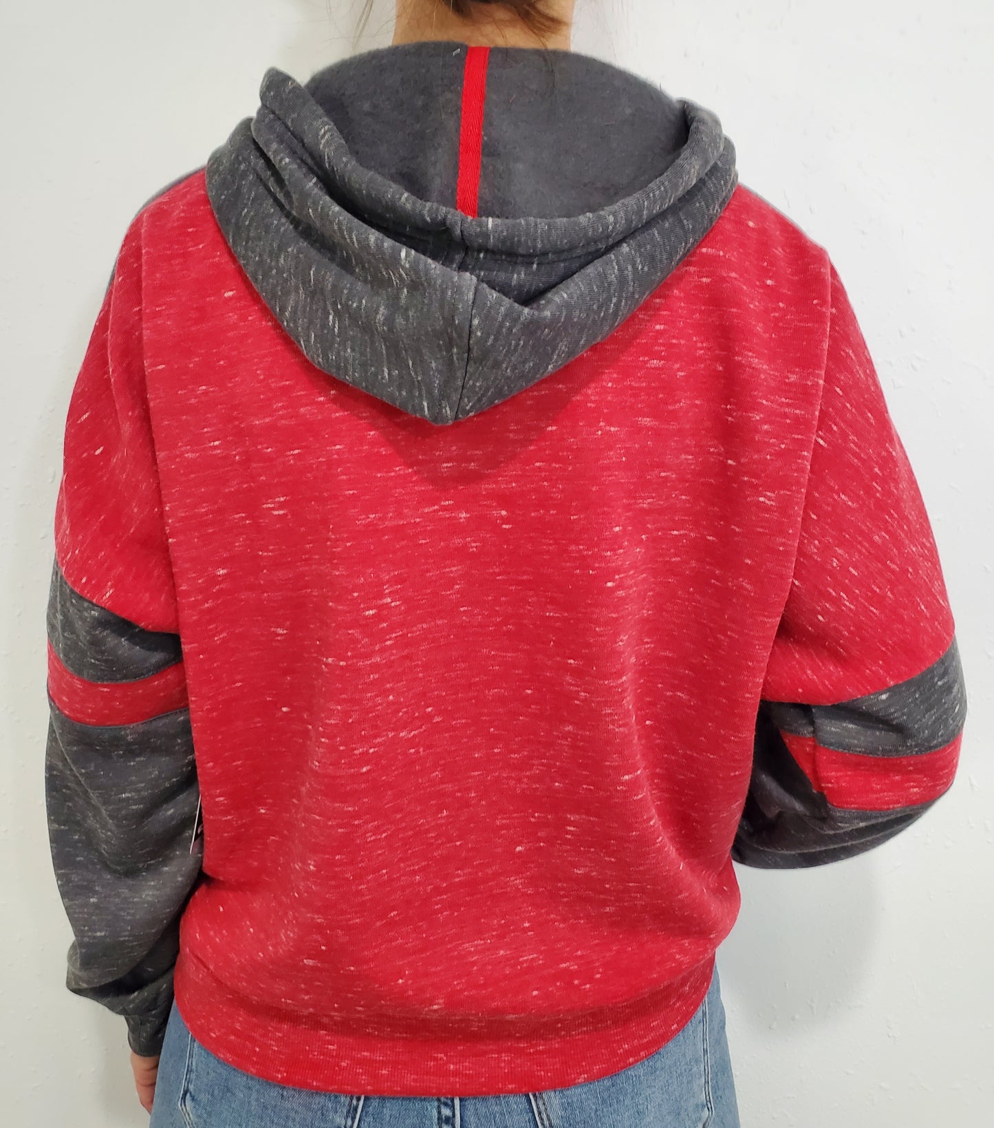 NEBRASKA SPECKLE HOODIE - GREY/RED