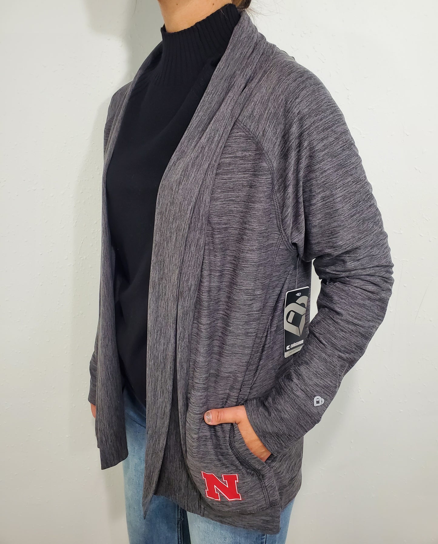 NEBRASKA DASH CARDIGAN - CHARCOAL