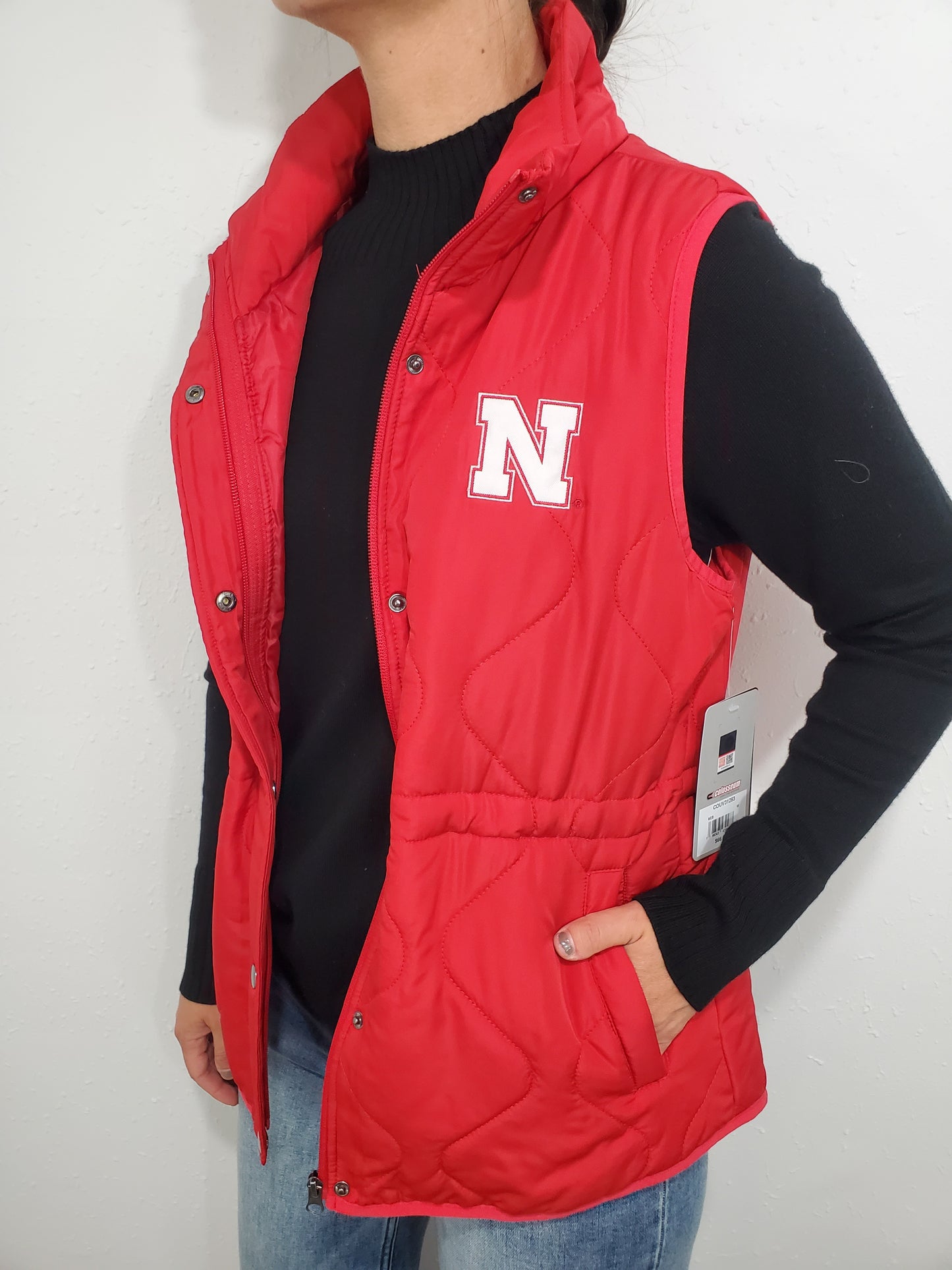 NEBRASKA LORETTA PUFFER VEST - RED