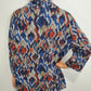 DYAMOND COWL TOP - BLUE/RUST