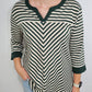 KEEP IT CASUAL STRIPED TOP - GREEN/CREAM