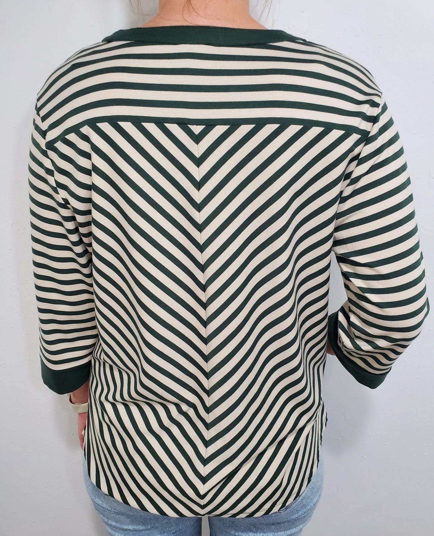 KEEP IT CASUAL STRIPED TOP - GREEN/CREAM