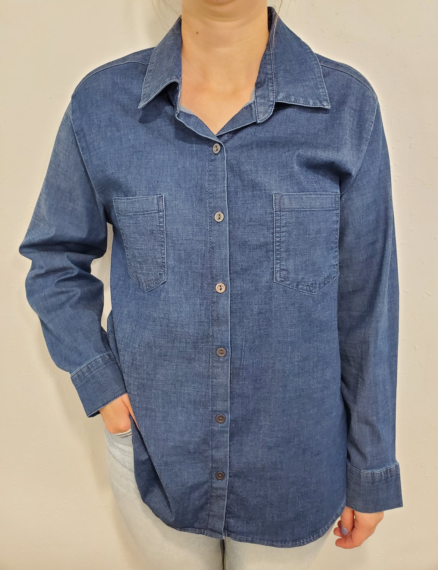 DELANIE DENIM SHIRT - DARK DENIM