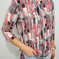 GEO PRINT SIDE TIE TOP - ROSE/GREY