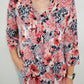 FLORAL GEO PRINT TOP - ROSE/GREY