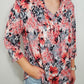 FLORAL GEO PRINT TOP - ROSE/GREY