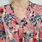 FLORAL GEO PRINT TOP - ROSE/GREY