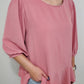 INTUITION RUFFLE TOP - POWDERY PINK