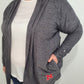 NEBRASKA DASH CARDIGAN - CHARCOAL