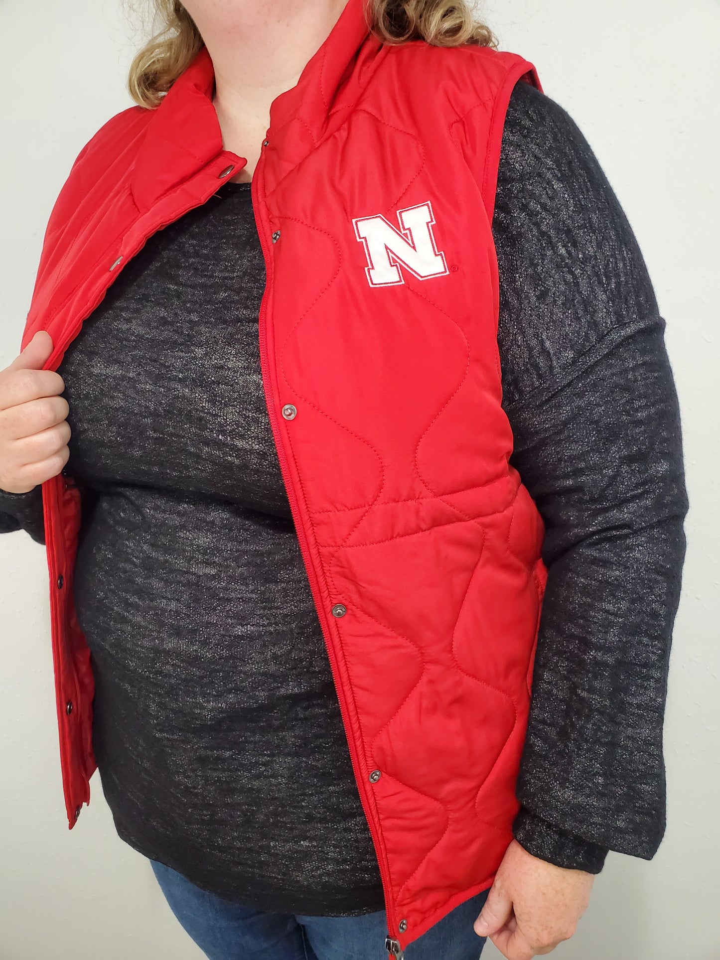 NEBRASKA LORETTA PUFFER VEST - RED