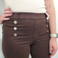 CHARLIE B PULL ON FLARE LEG PANT - MOCHA