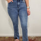 CHARLIE B FRONT SLIT BOOTCUT JEAN - MEDIUM BLUE