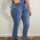 CHARLIE B FRONT SLIT BOOTCUT JEAN - MEDIUM BLUE