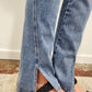 CHARLIE B FRONT SLIT BOOTCUT JEAN - MEDIUM BLUE