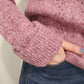 SCALLOP EDGE SWEATER - HEATHER BERRY