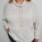 SUPER SOFT COWL NECK TOP - HEATHER ECRU