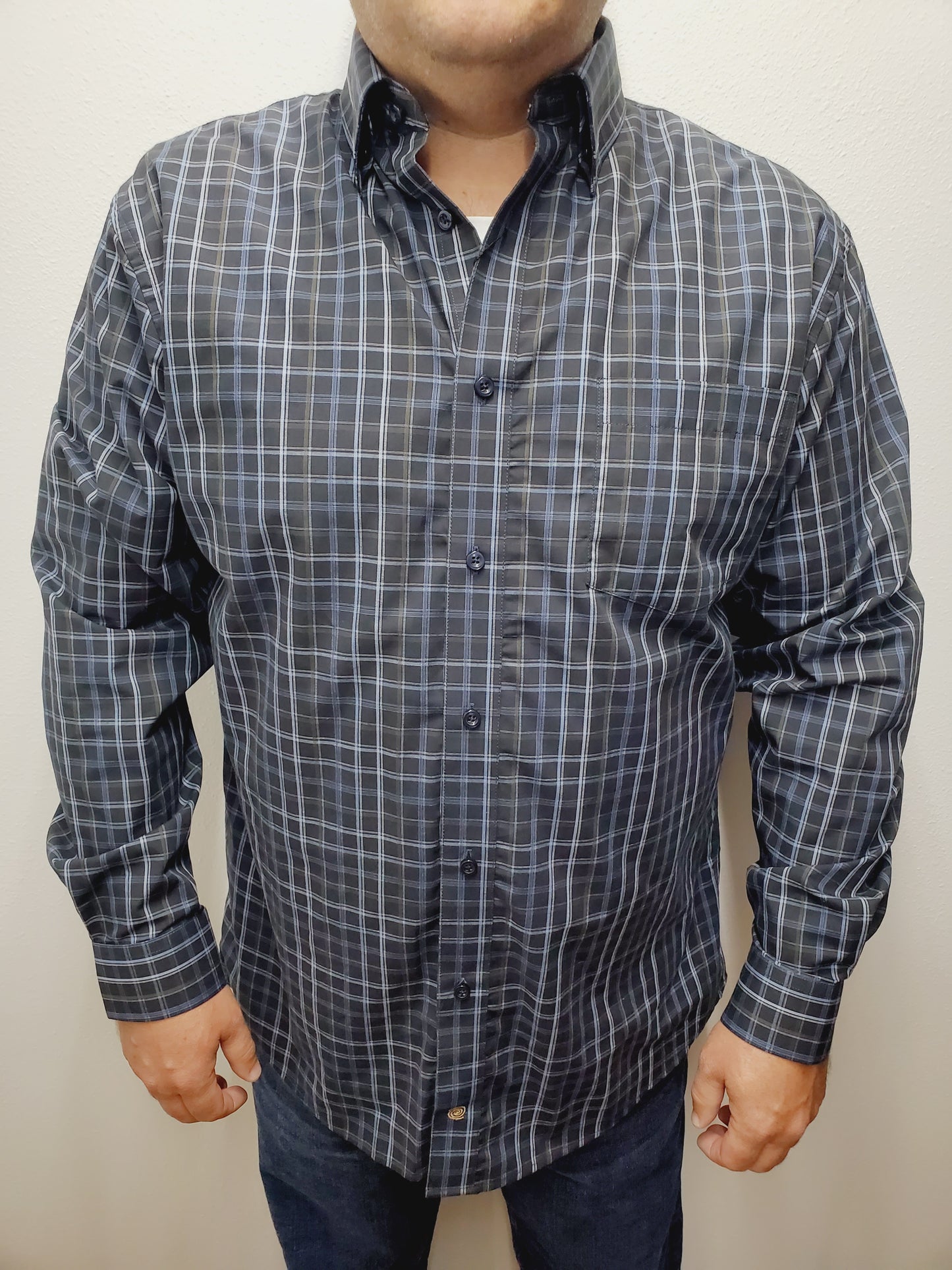 PHOENIX BUTTON DOWN SHIRT - BLUE/BLACK