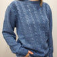 SPECKLED CABLE KNIT SWEATER