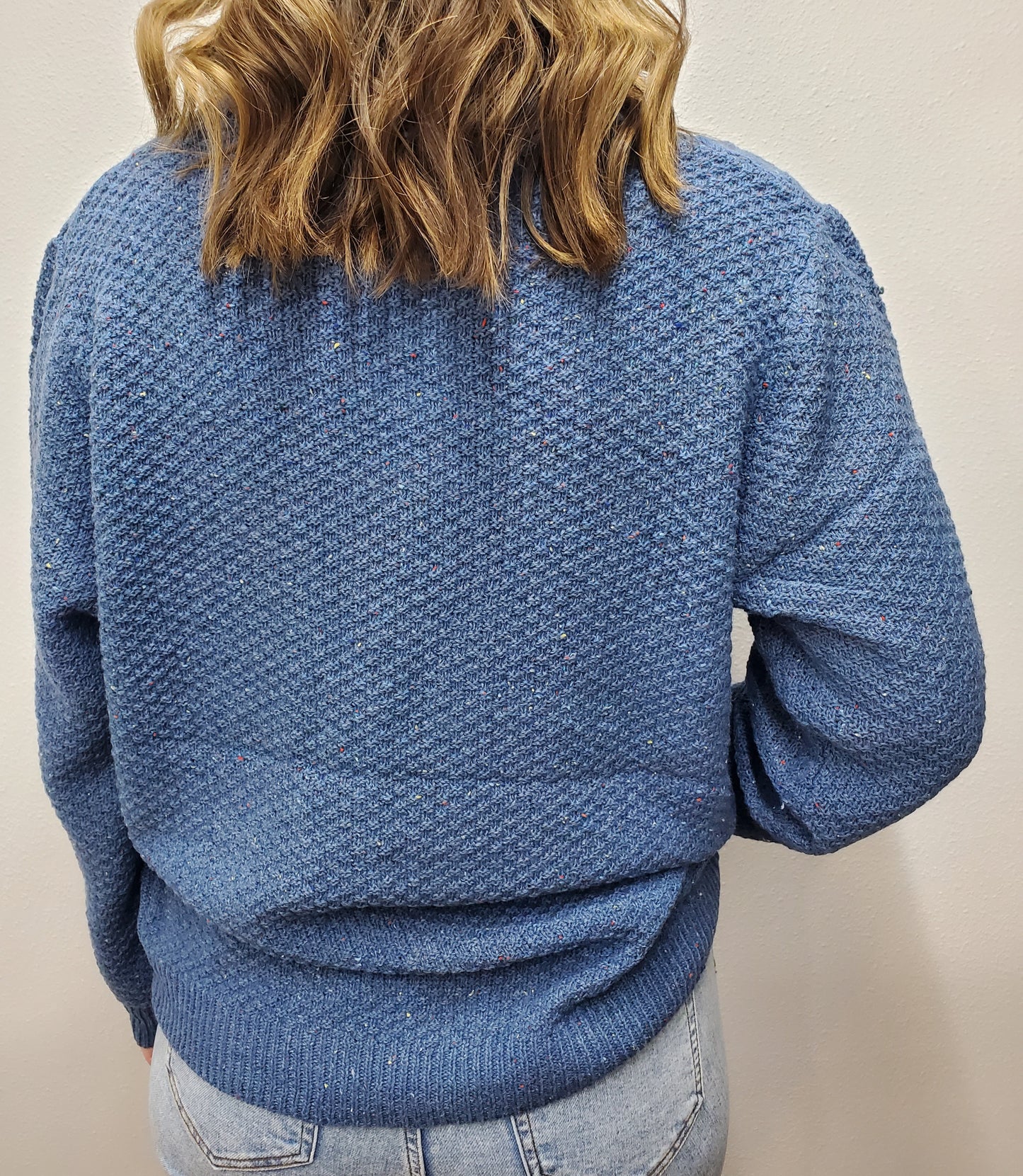 SPECKLED CABLE KNIT SWEATER