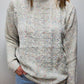 SPECKLED CABLE KNIT SWEATER