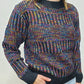 RAINBOW CREW SWEATER - BLACK MULTI