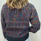 RAINBOW CREW SWEATER - BLACK MULTI