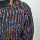 RAINBOW CREW SWEATER - BLACK MULTI