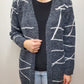 EVERY WHICH WAY CARDIGAN - CHARCOAL/WHITE