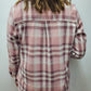 MINOT KNIT FLANNEL SHACKET - MAUVE PLAID