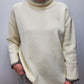 WHIPSTITCH MOCK SWEATER - WINTER WHITE