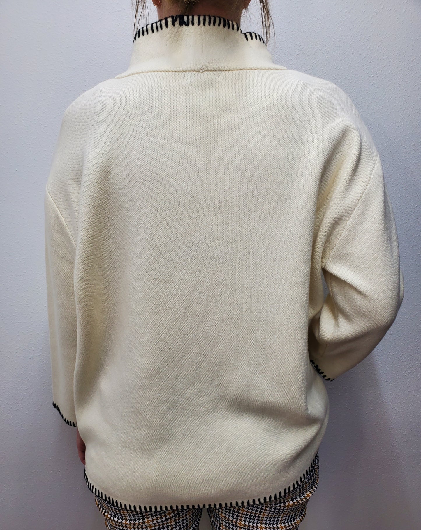 WHIPSTITCH MOCK SWEATER - WINTER WHITE