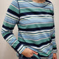 VIEWFINDER STRIPED TOP - NAVY/GREEN/LIGHT BLUE