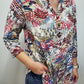 GATHER AROUND PRINTED TOP - RED BLUE MULTI